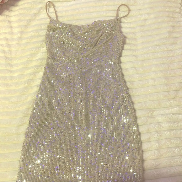Hello Molly Dresses & Skirts - Glow For Me Dress (beige and gold) ~ Hello Molly